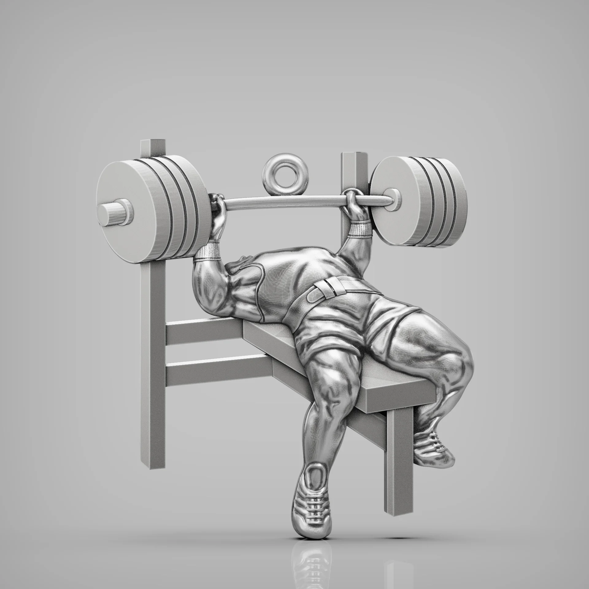 Bench Press Bodybuilder Fitness Pendant — view 2