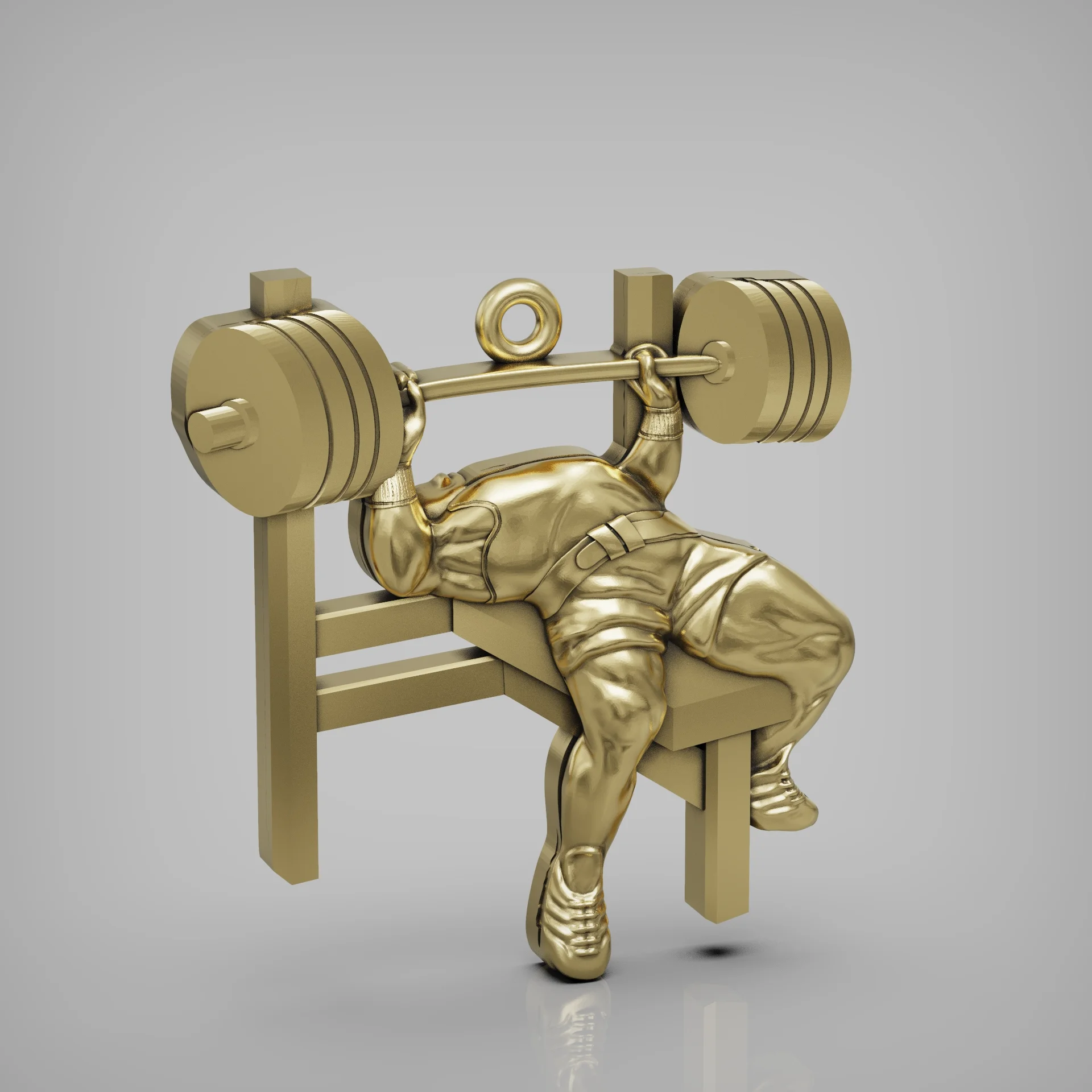 Bench Press Bodybuilder Fitness Pendant — view 3