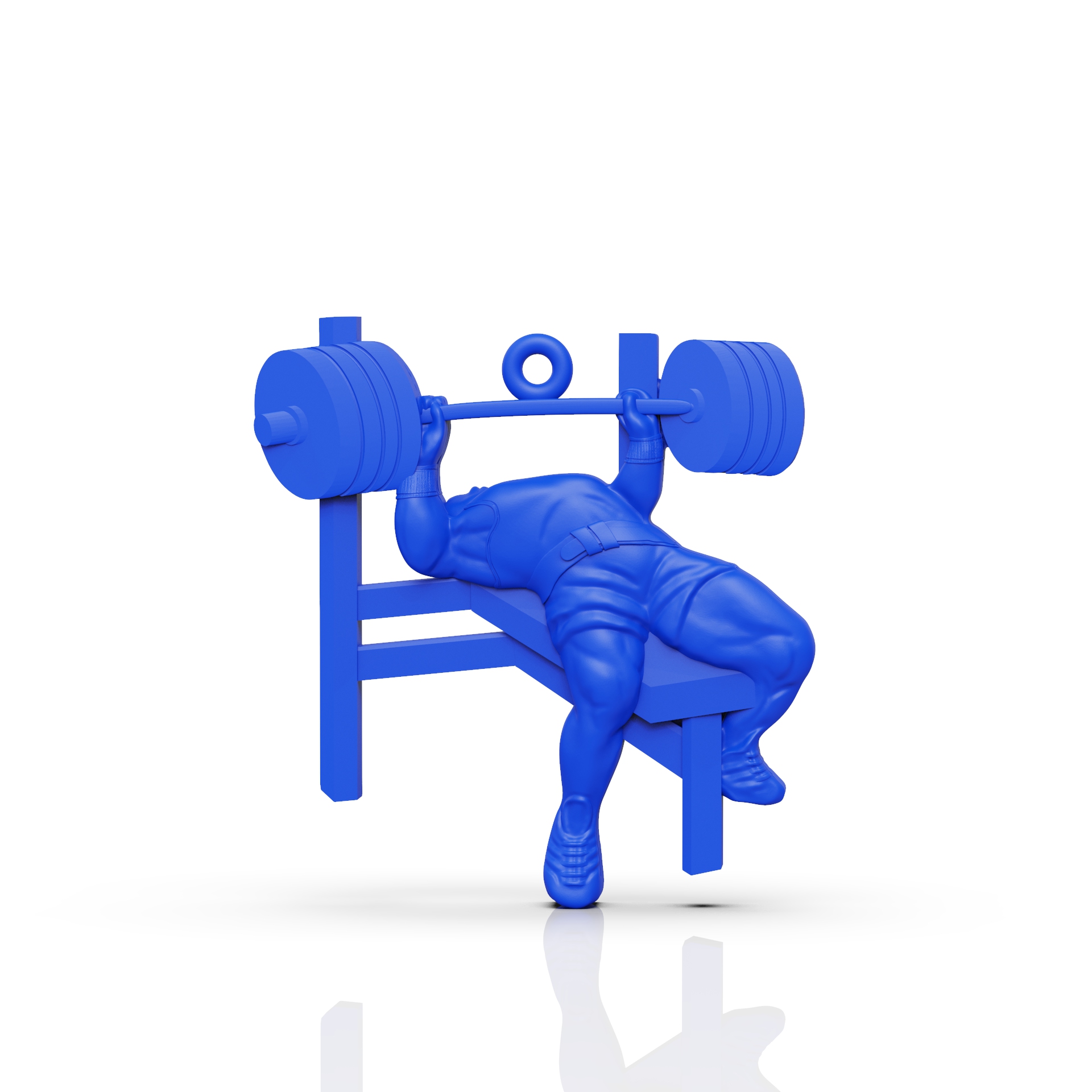 Bench Press Bodybuilder Fitness Pendant — view 5
