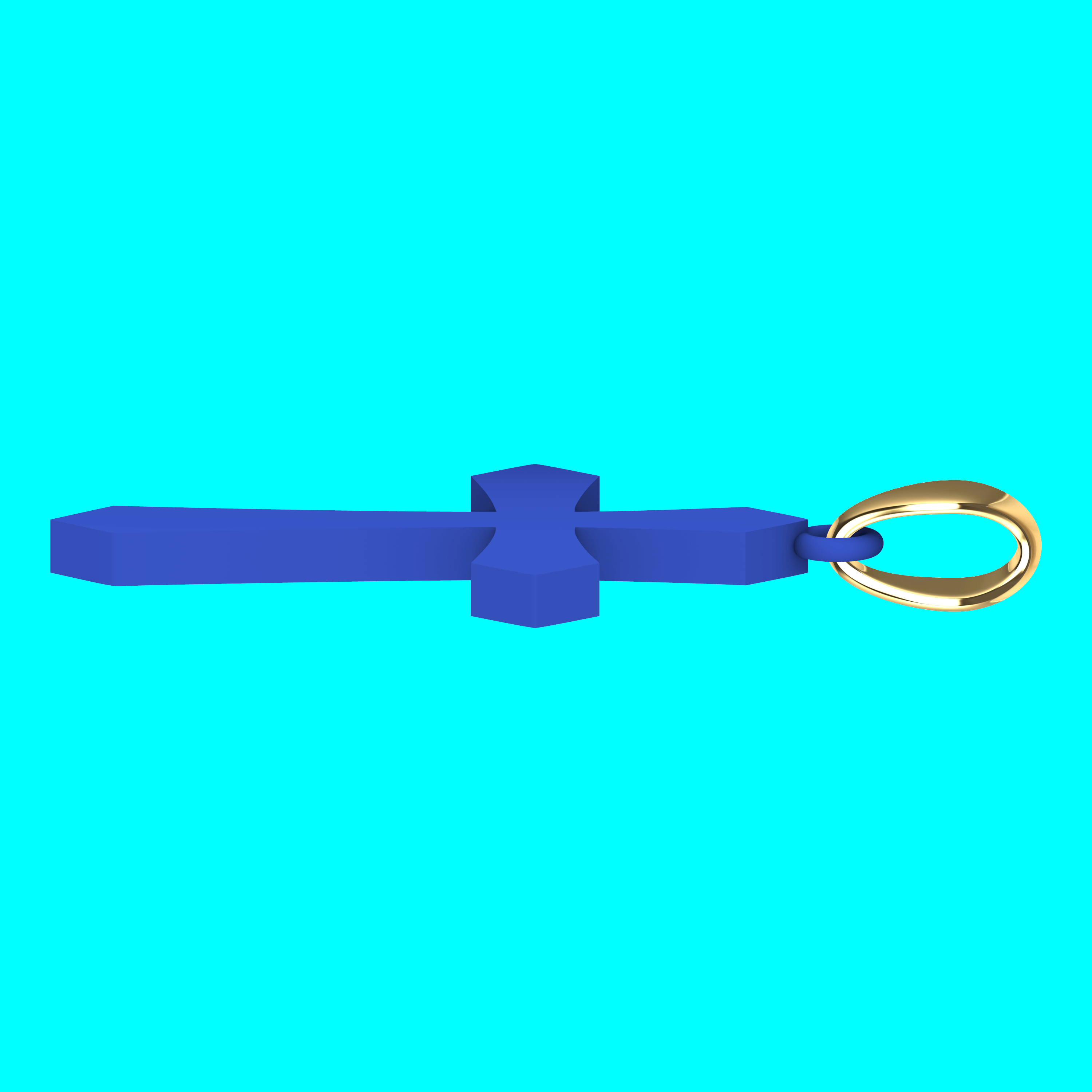 Cross Pendant with Pentagonal Ends — view 4