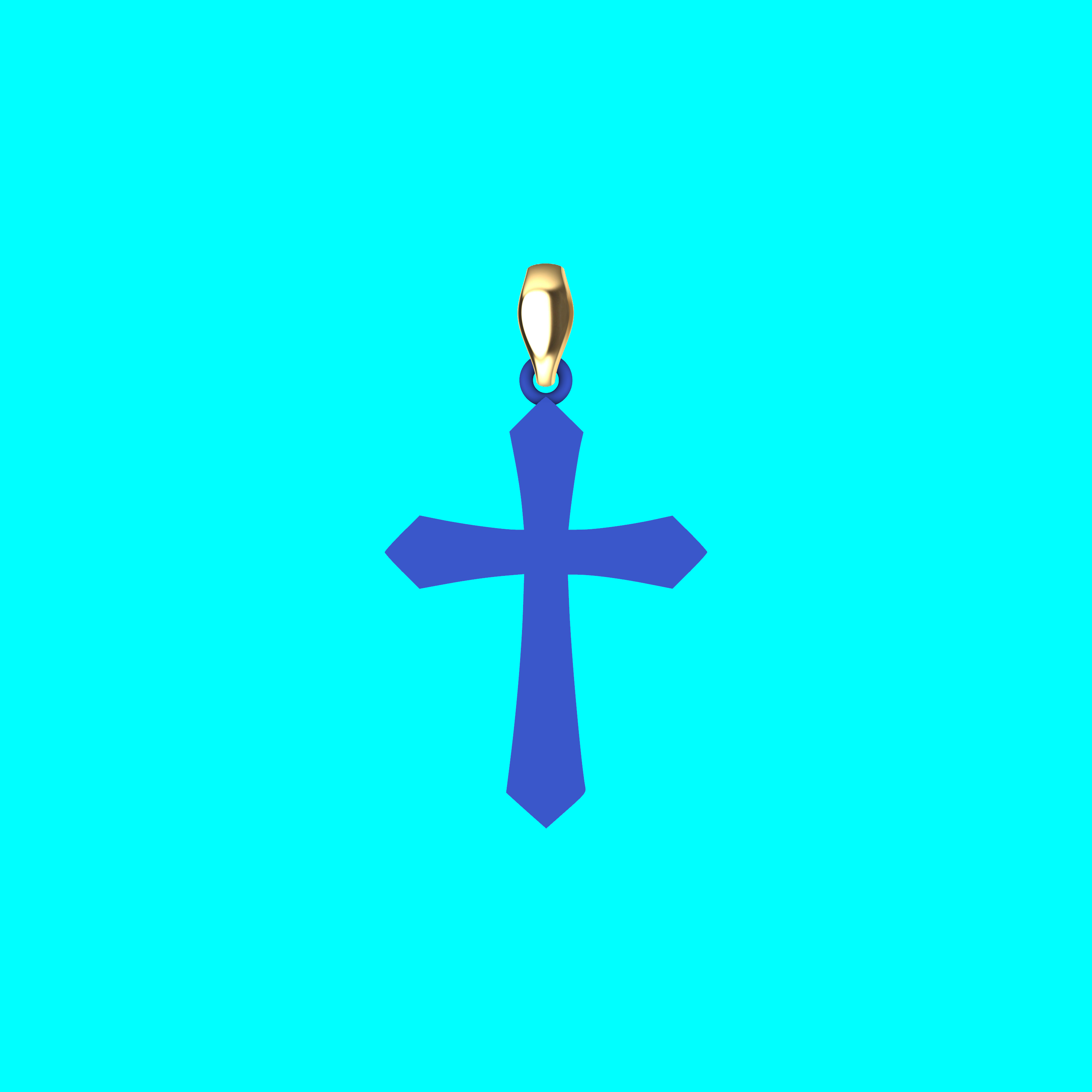Cross Pendant with Pentagonal Ends — view 5