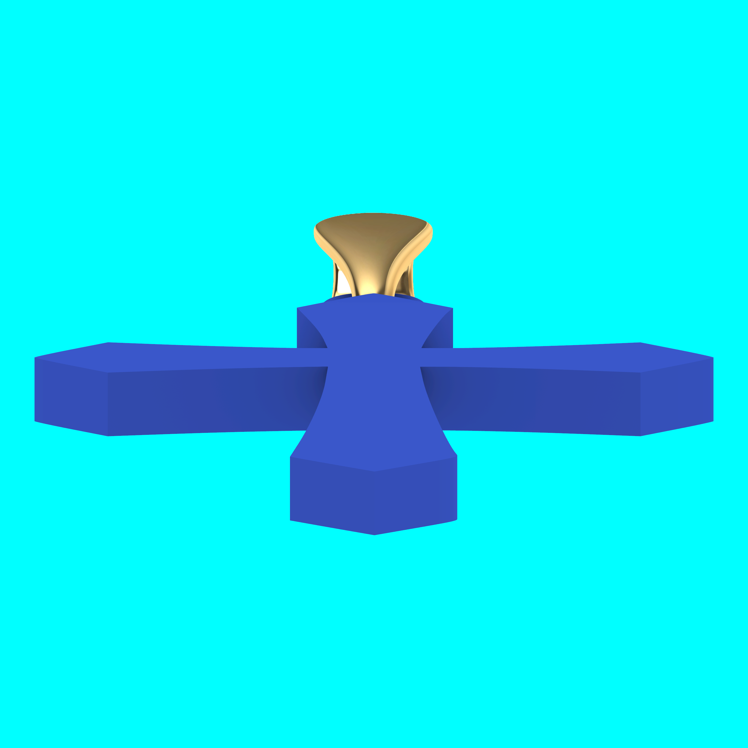 Cross Pendant with Pentagonal Ends — view 3