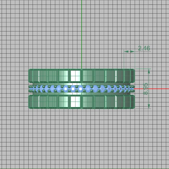 Geometric Segmented Triple Band Eternity Ring — view 2