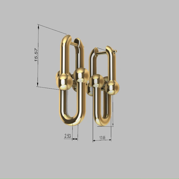 Modern Hardware U-Link Double Ball Hoop Earrings — view 8