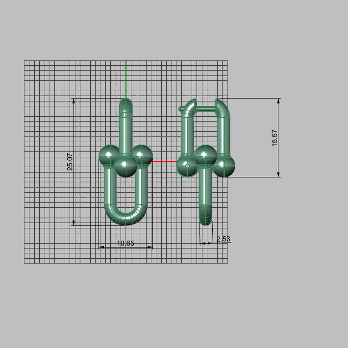 Modern Hardware U-Link Double Ball Hoop Earrings — view 3