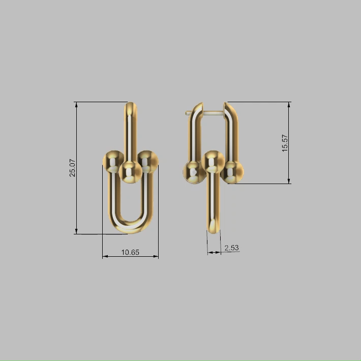 Modern Hardware U-Link Double Ball Hoop Earrings — view 2
