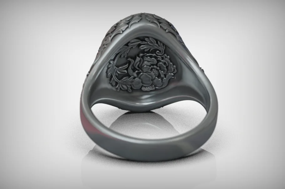 Facing Portraits Lovers Signet Ring — view 5