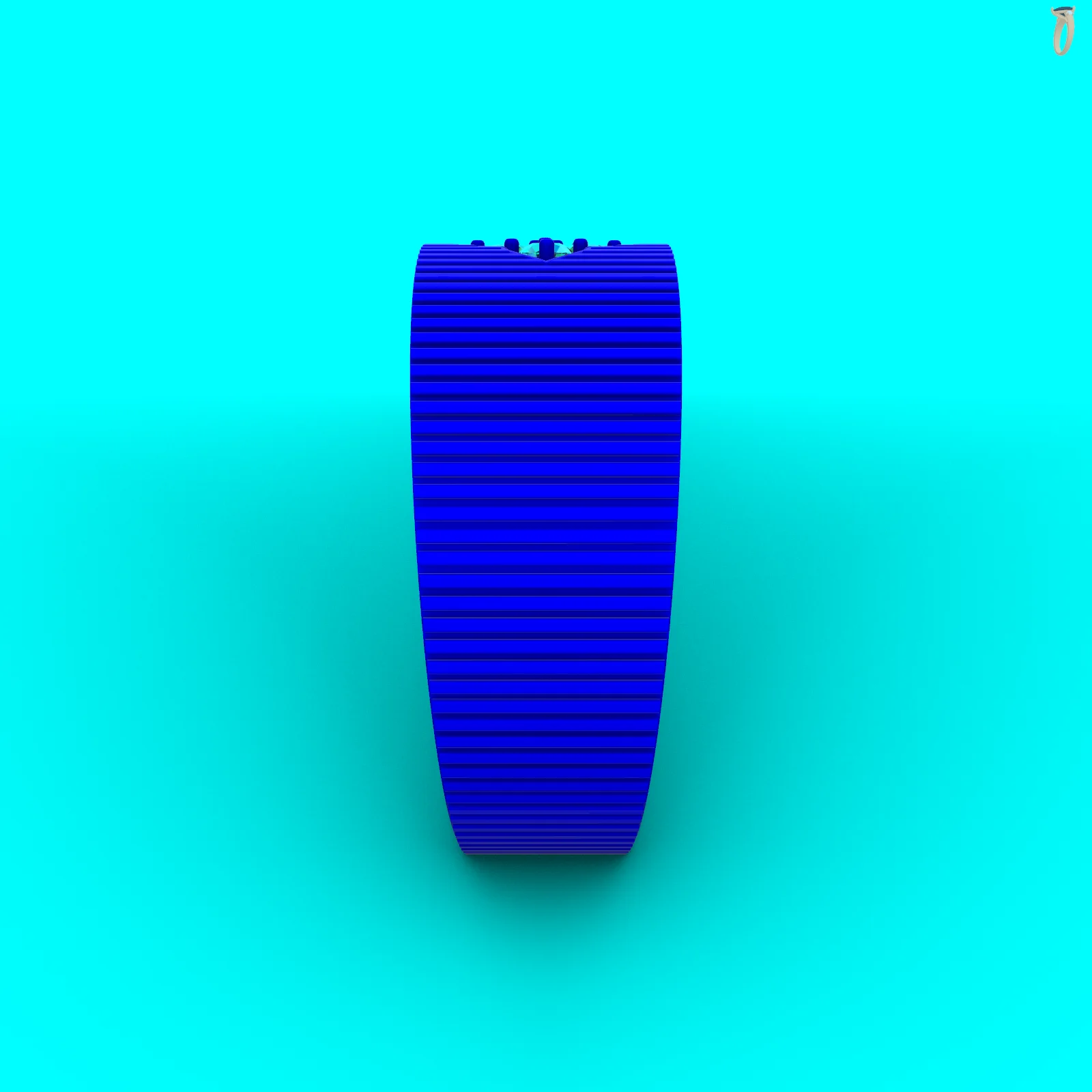 Ribbed Wide Band Ring with Clover Setting — view 3