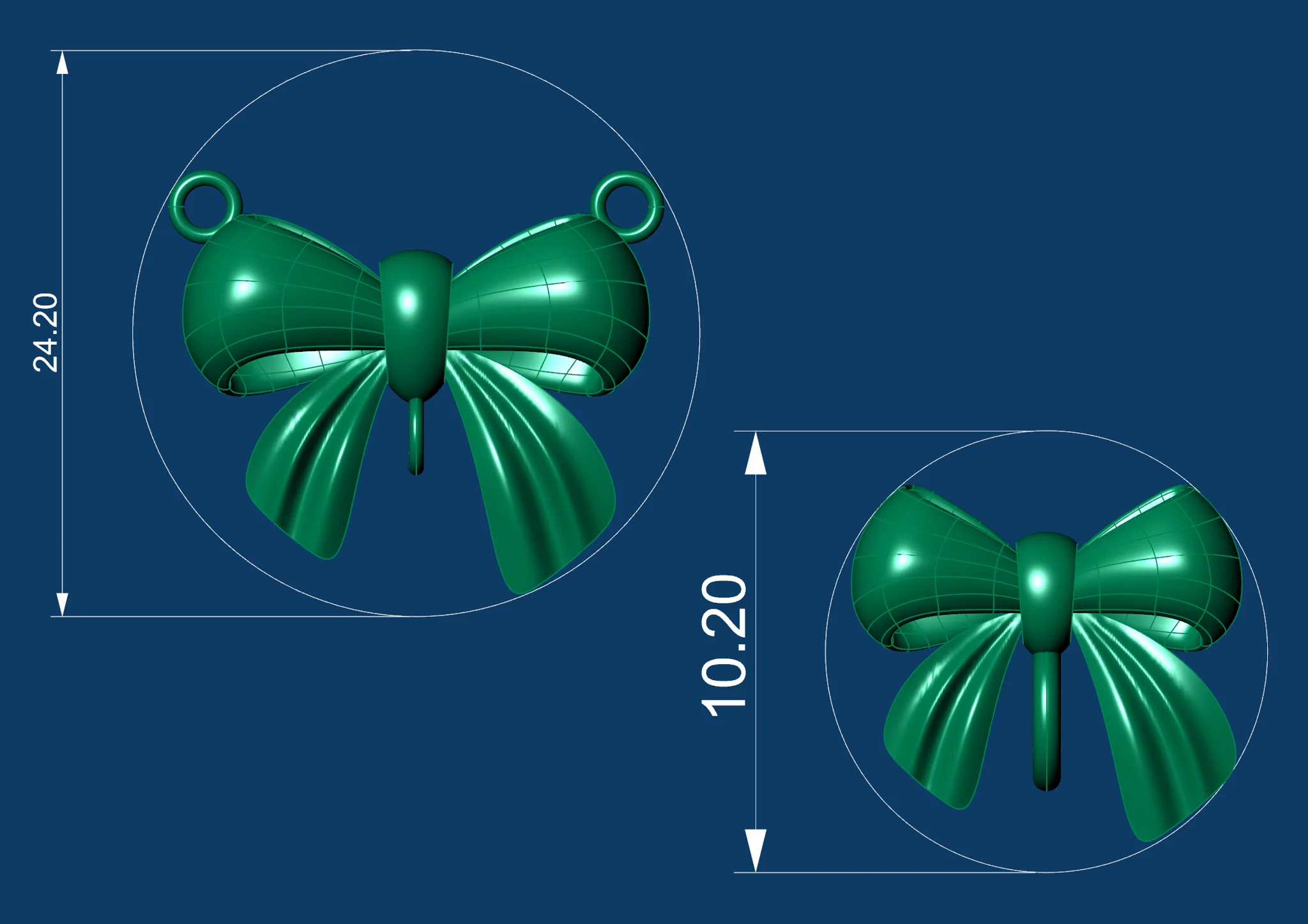 Bow Necklace and Teardrop Earrings Jewelry Set — view 6