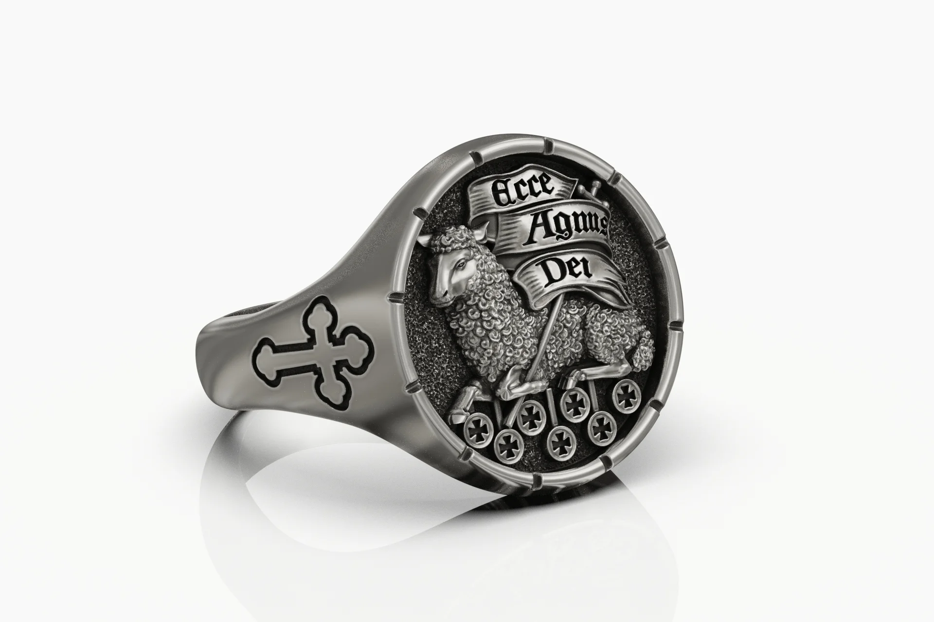 Agnus Dei Lamb of God Signet Ring — view 8