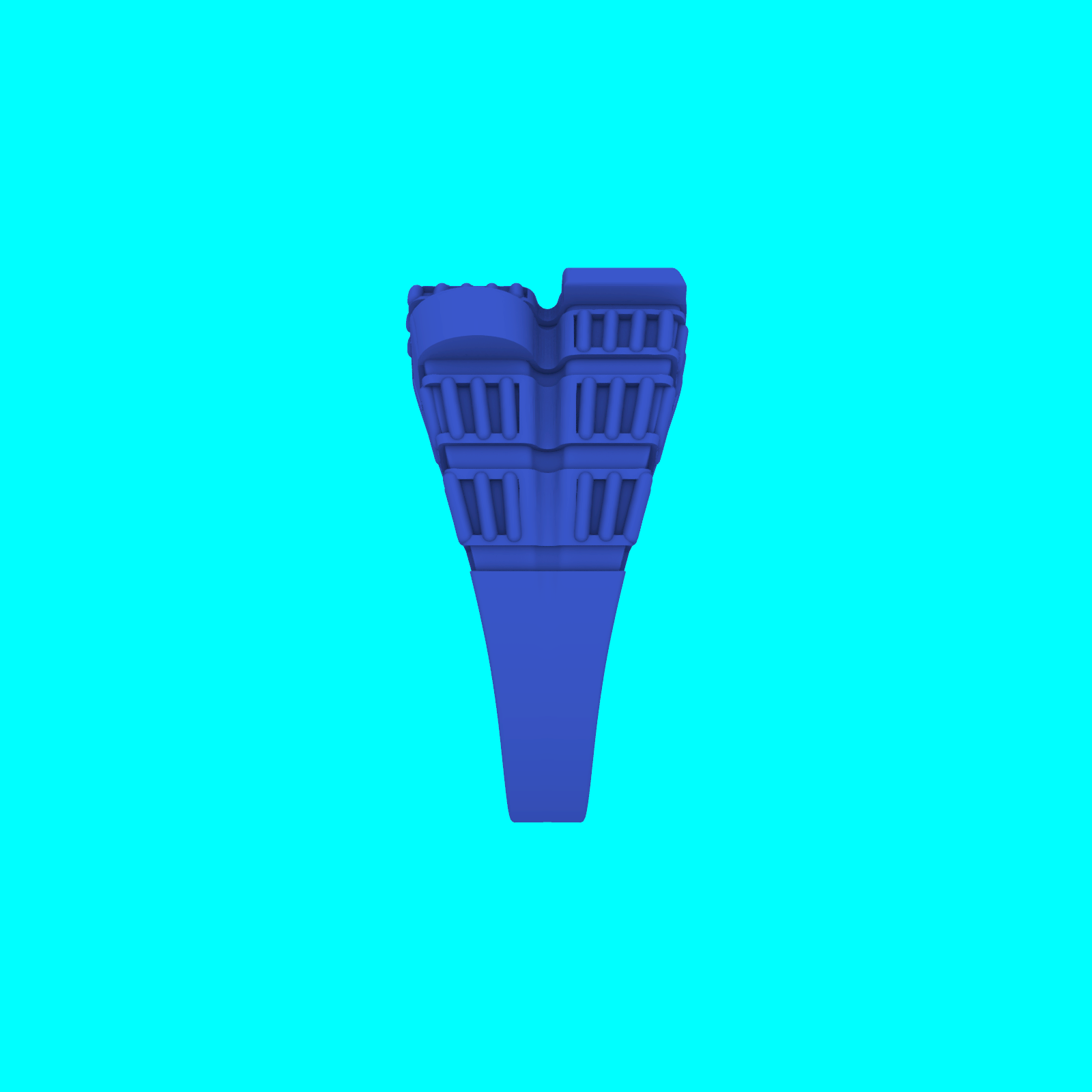 Wide Ring with Ribbed Geometric Panels — view 4