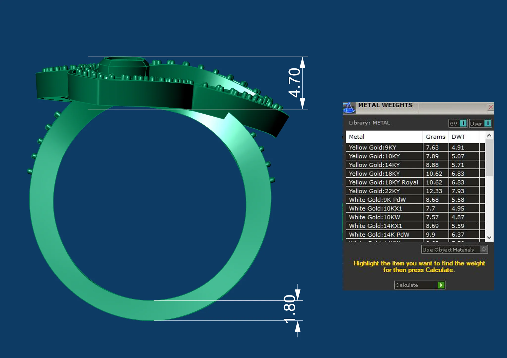Marquise Gemstone Knot Ring Jewelry 3D Model — view 6