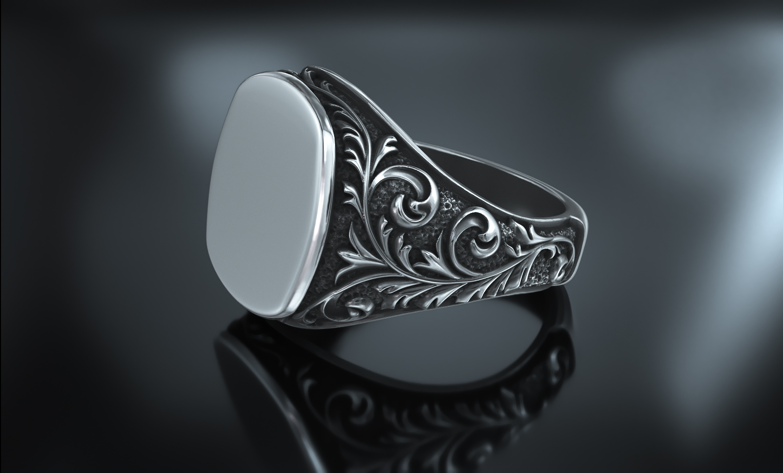 filigree signet ring 3D print model