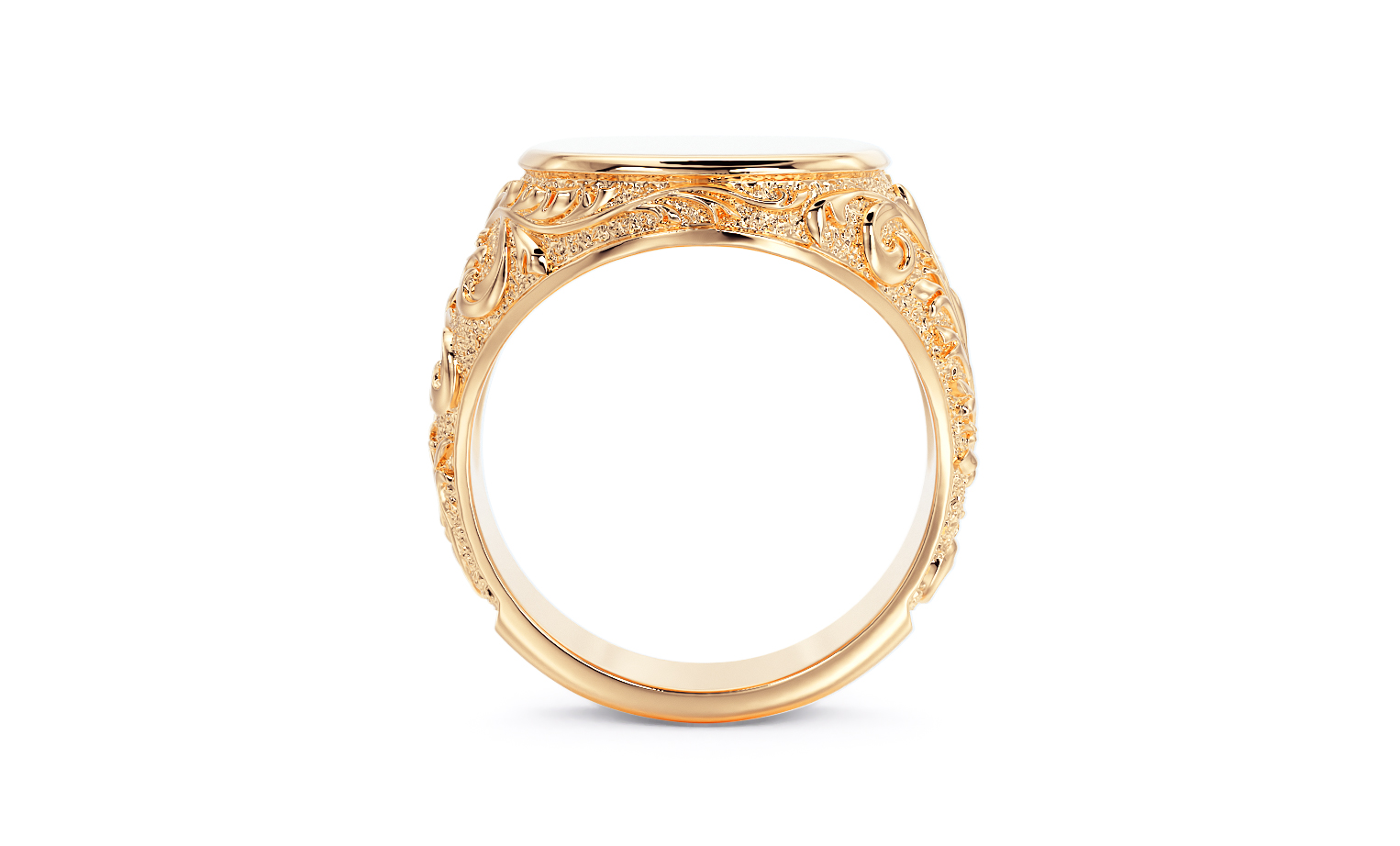 filigree signet ring — view 2