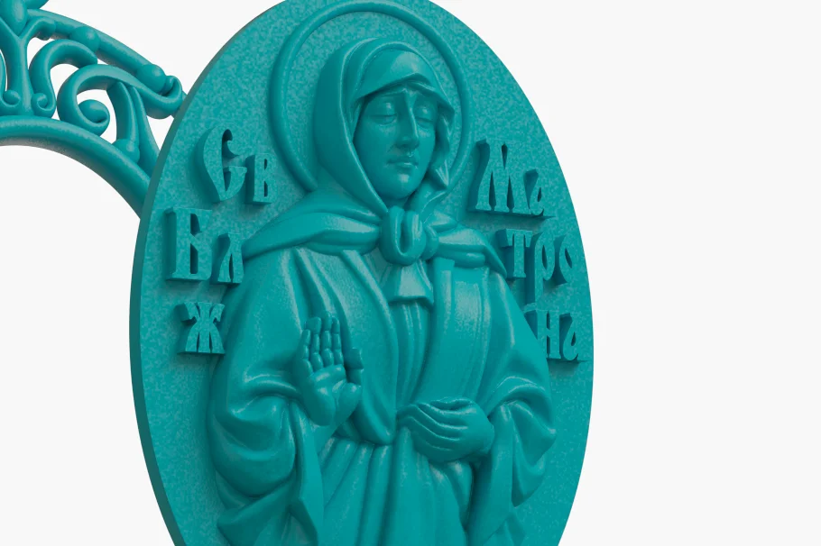 Saint Matrona Orthodox Openwork Icon Pendant — view 5