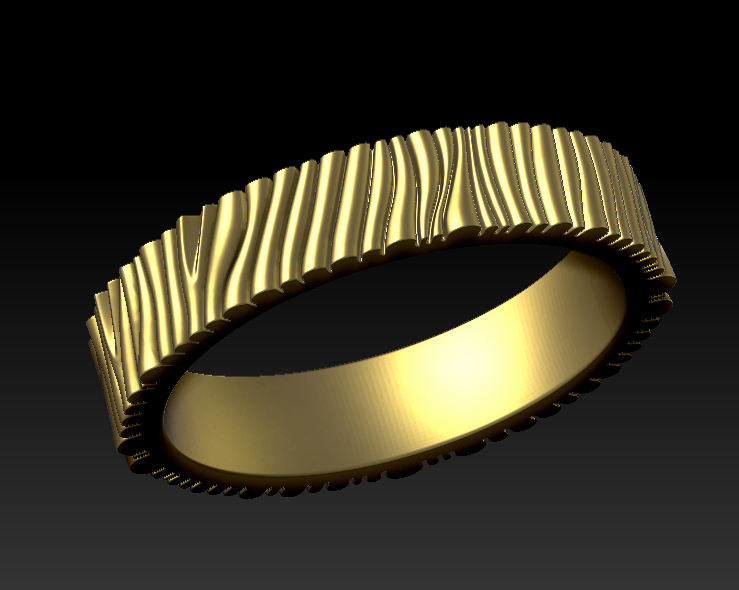 Organic Textured Gold Band Ring — view 6