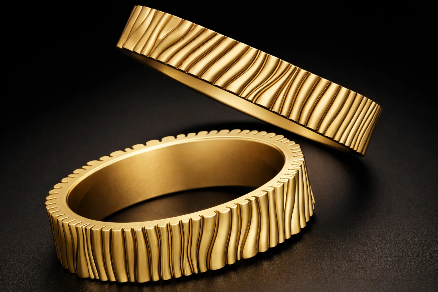 Organic Textured Gold Band Ring