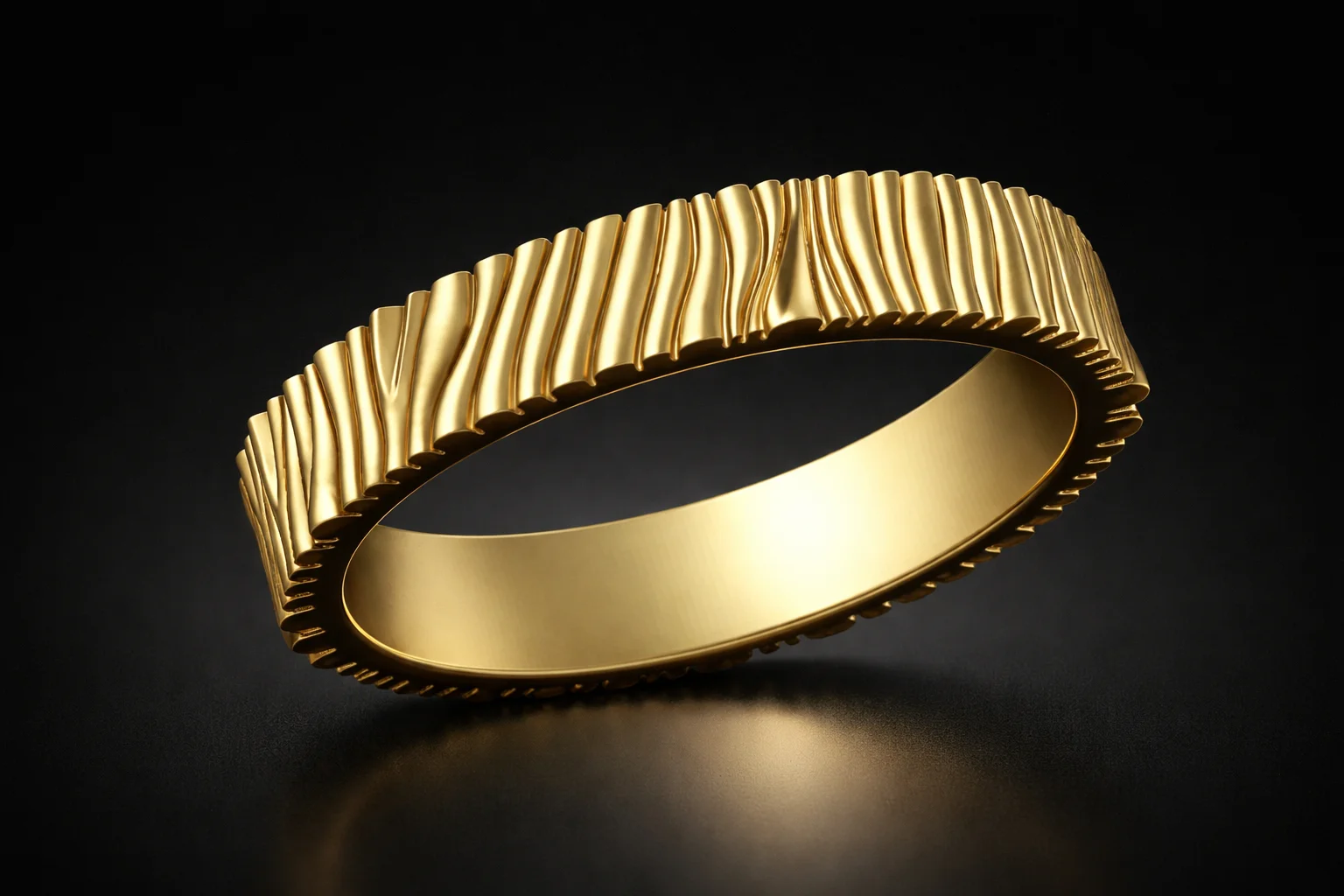 Organic Textured Gold Band Ring — view 3