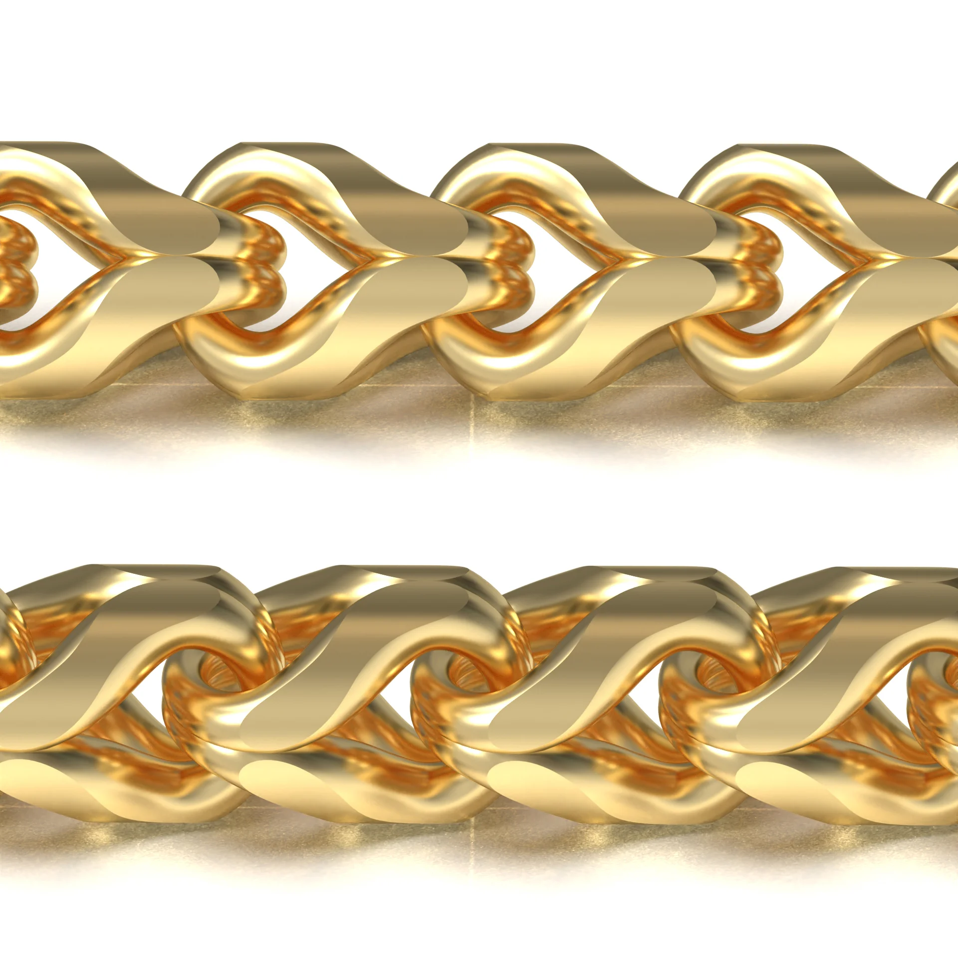 One Piece Gold and Silver Chain 3D Model 3D Print for Casting — view 3