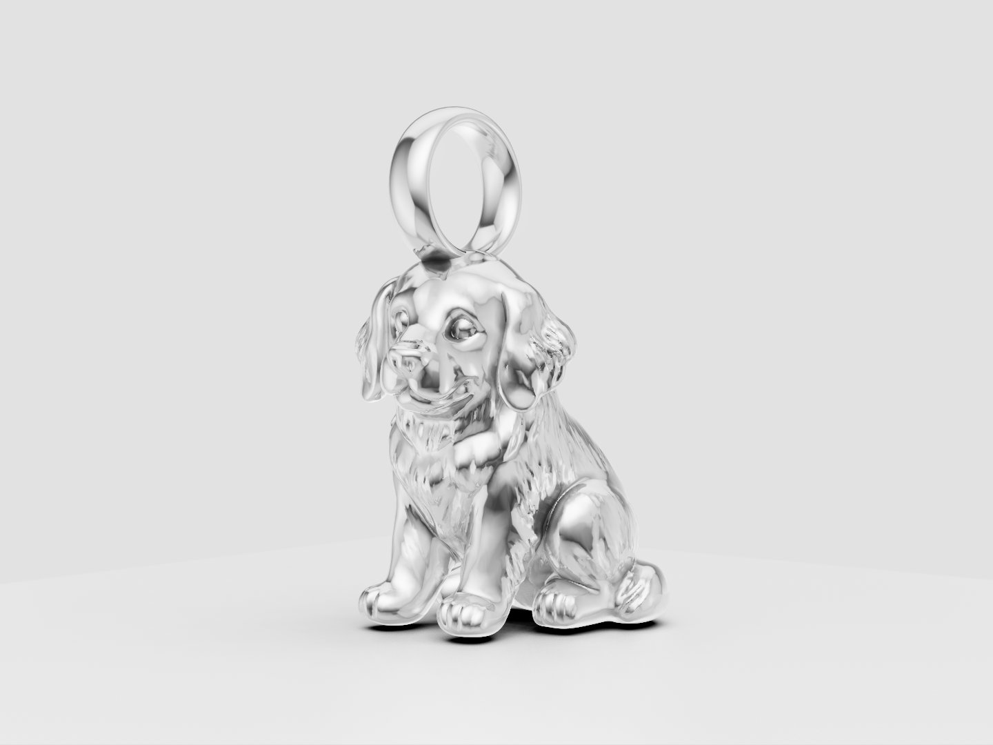 Golden Retriever Charm 3D Model
