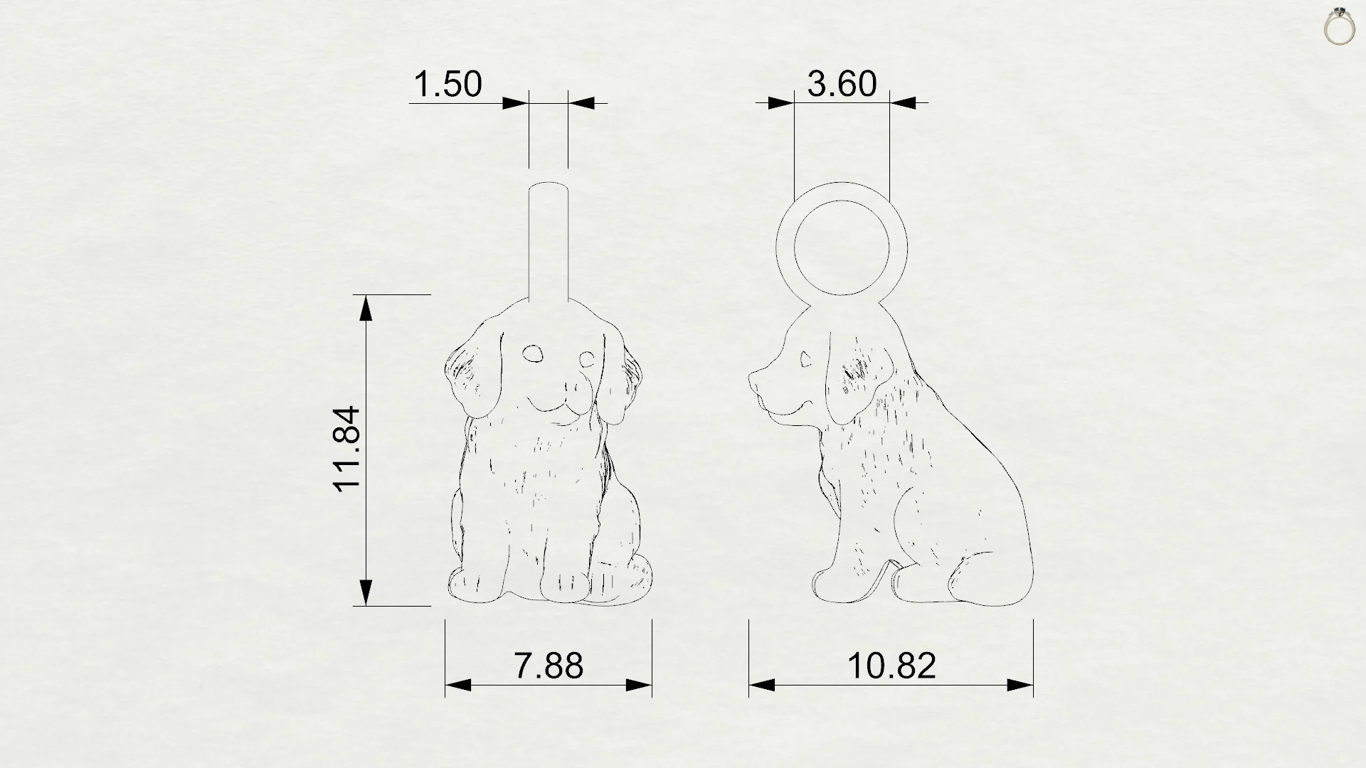 Golden Retriever Charm 3D Model — view 7