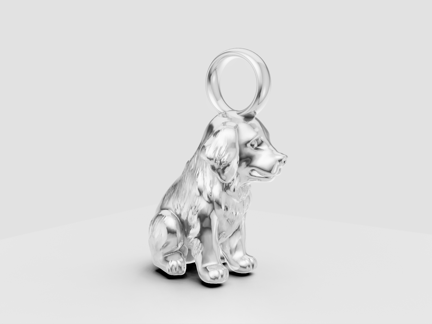 Golden Retriever Charm 3D Model — view 3