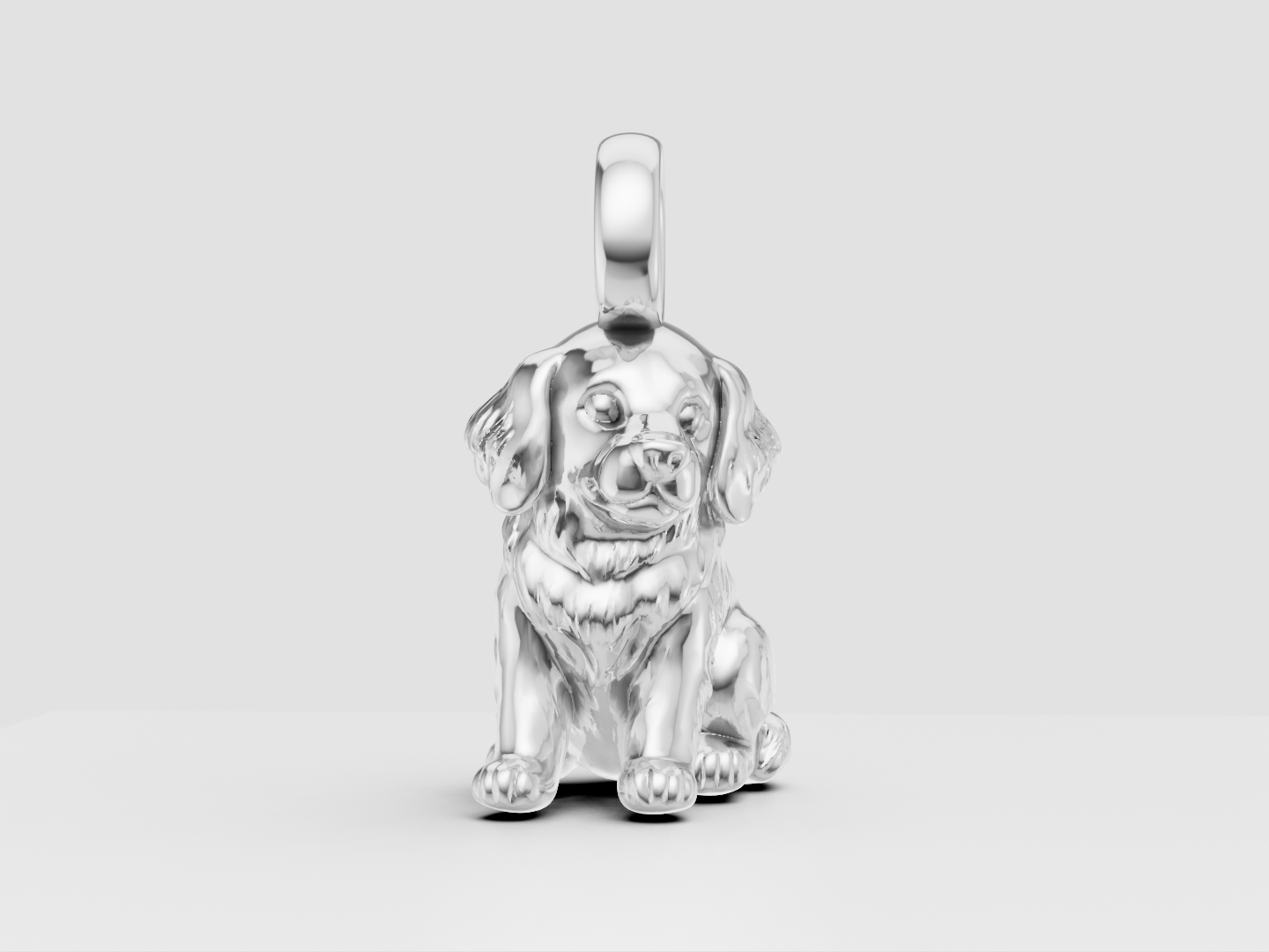 Golden Retriever Charm 3D Model — view 2