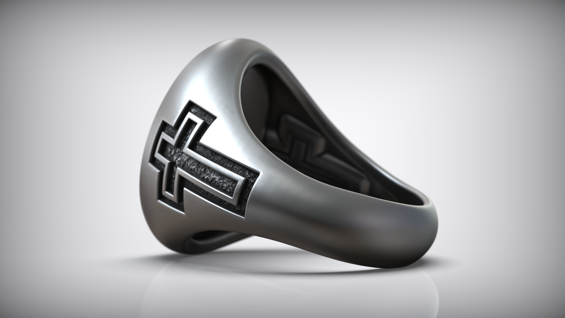 Baroque Eucharist Chalice Cross Ring Design — view 7