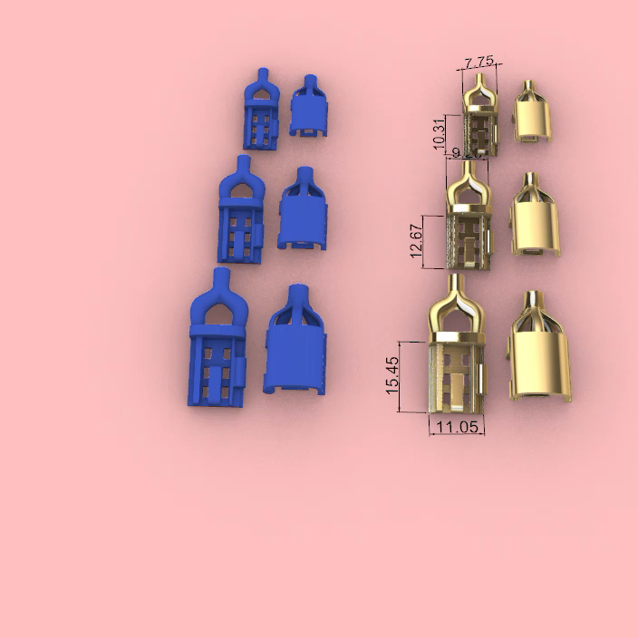 Three-Size Set of Interlocking Cord End Clasps — view 3