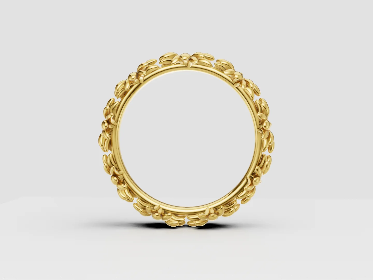 Daisy Floral Band Ring 3D Model — view 2