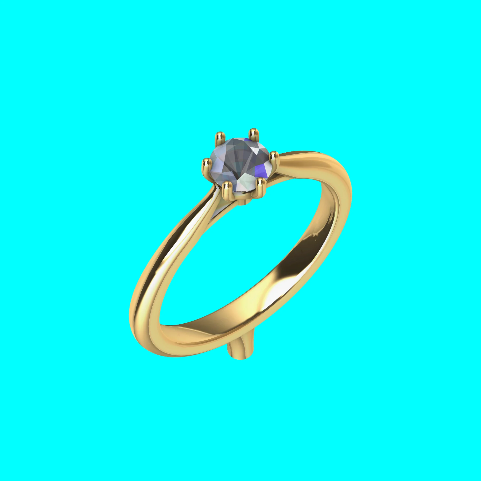 Buy Solitaire Diamond Ring CAD Model 0.40 CT — view 1