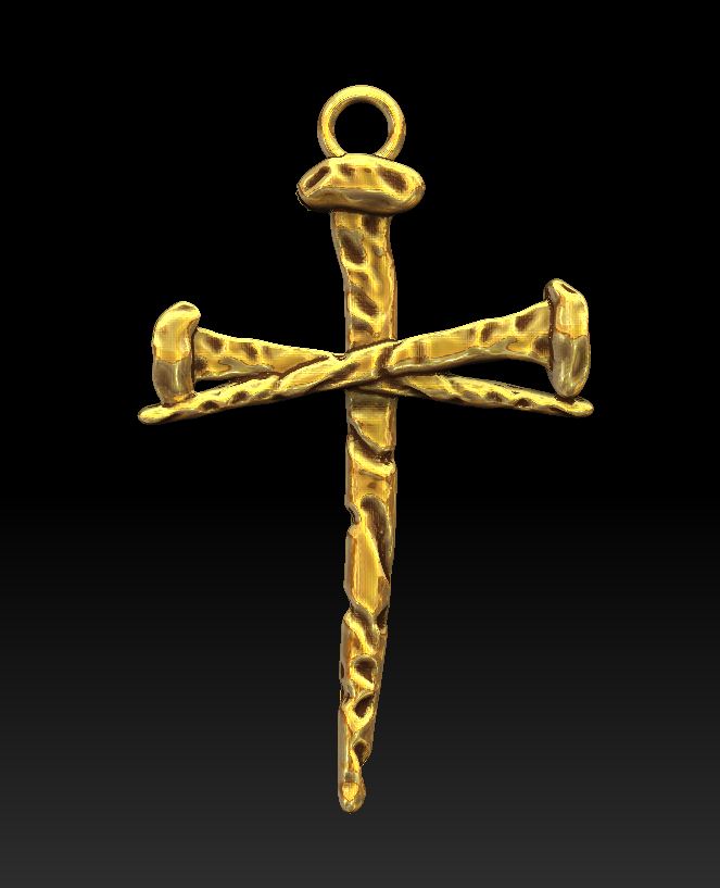 Crucifixion Three Nails Cross Pendant — view 3