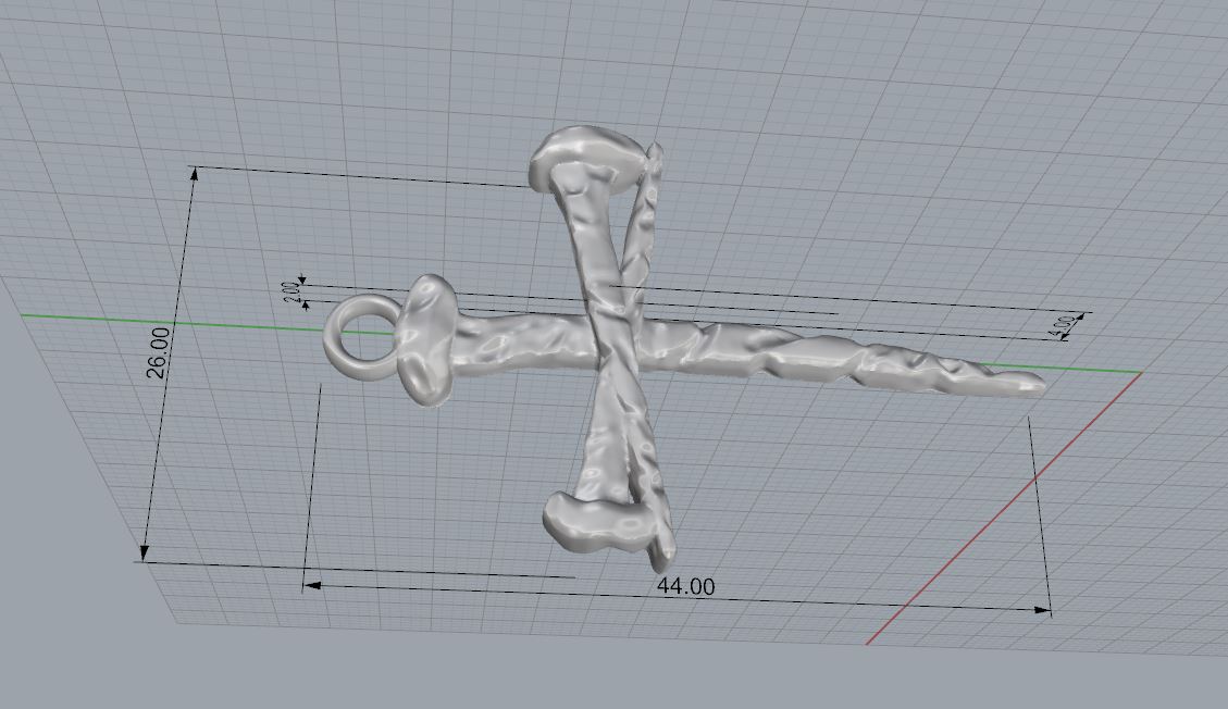 Crucifixion Three Nails Cross Pendant — view 4