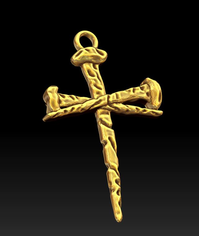 Crucifixion Three Nails Cross Pendant — view 6