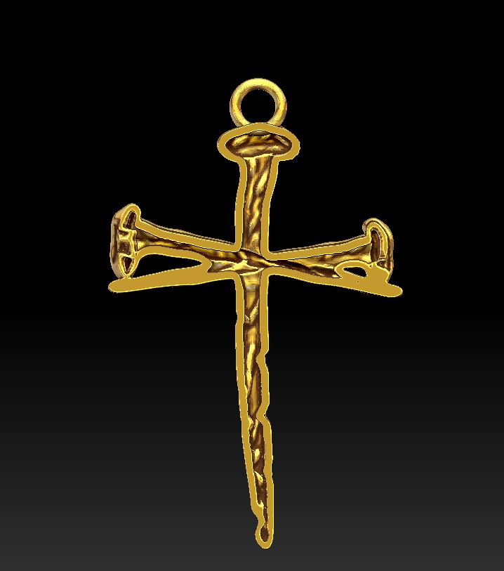 Crucifixion Three Nails Cross Pendant — view 5