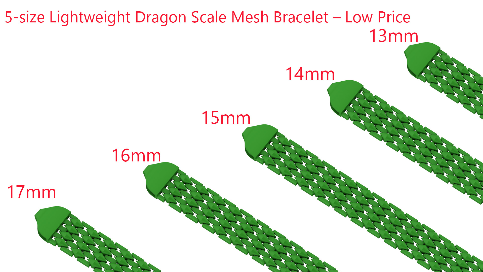 5 Size Lightweight Dragon Scale Mesh Bracelet