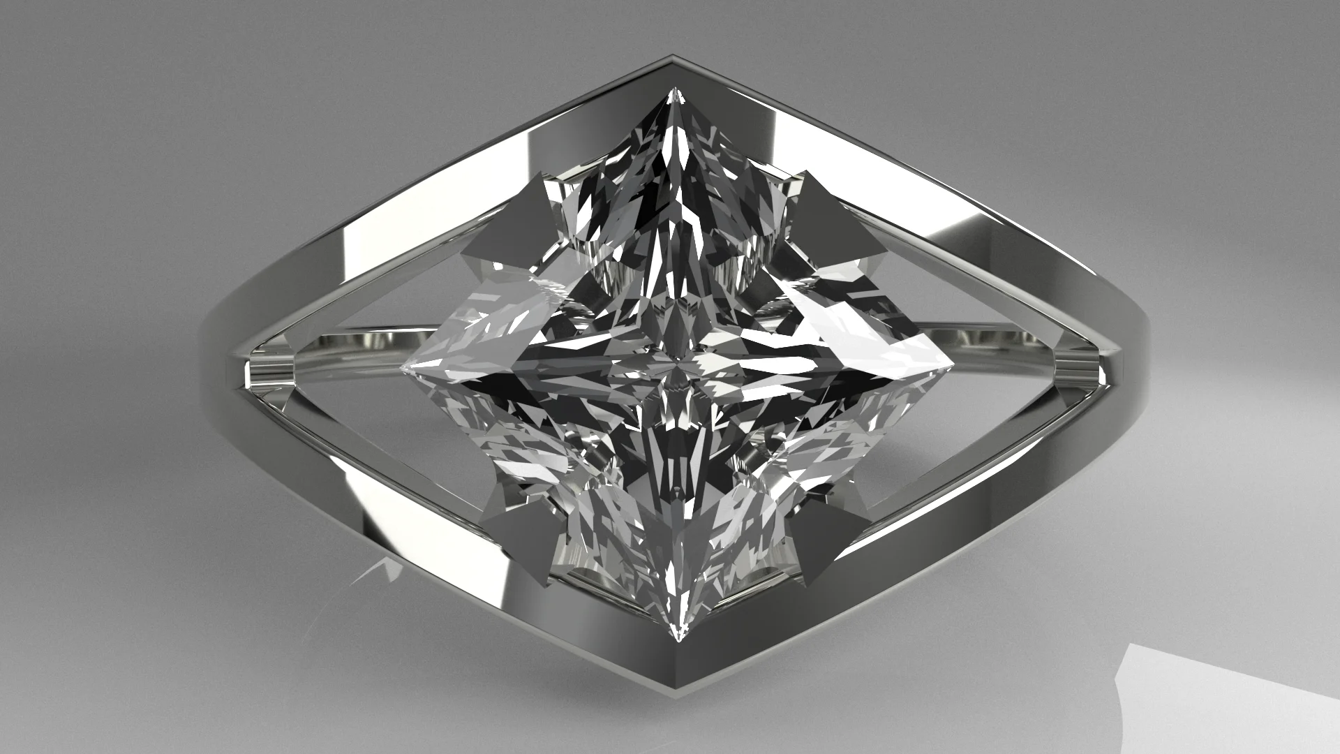 Modern Cage Princess Cut Ring — view 8