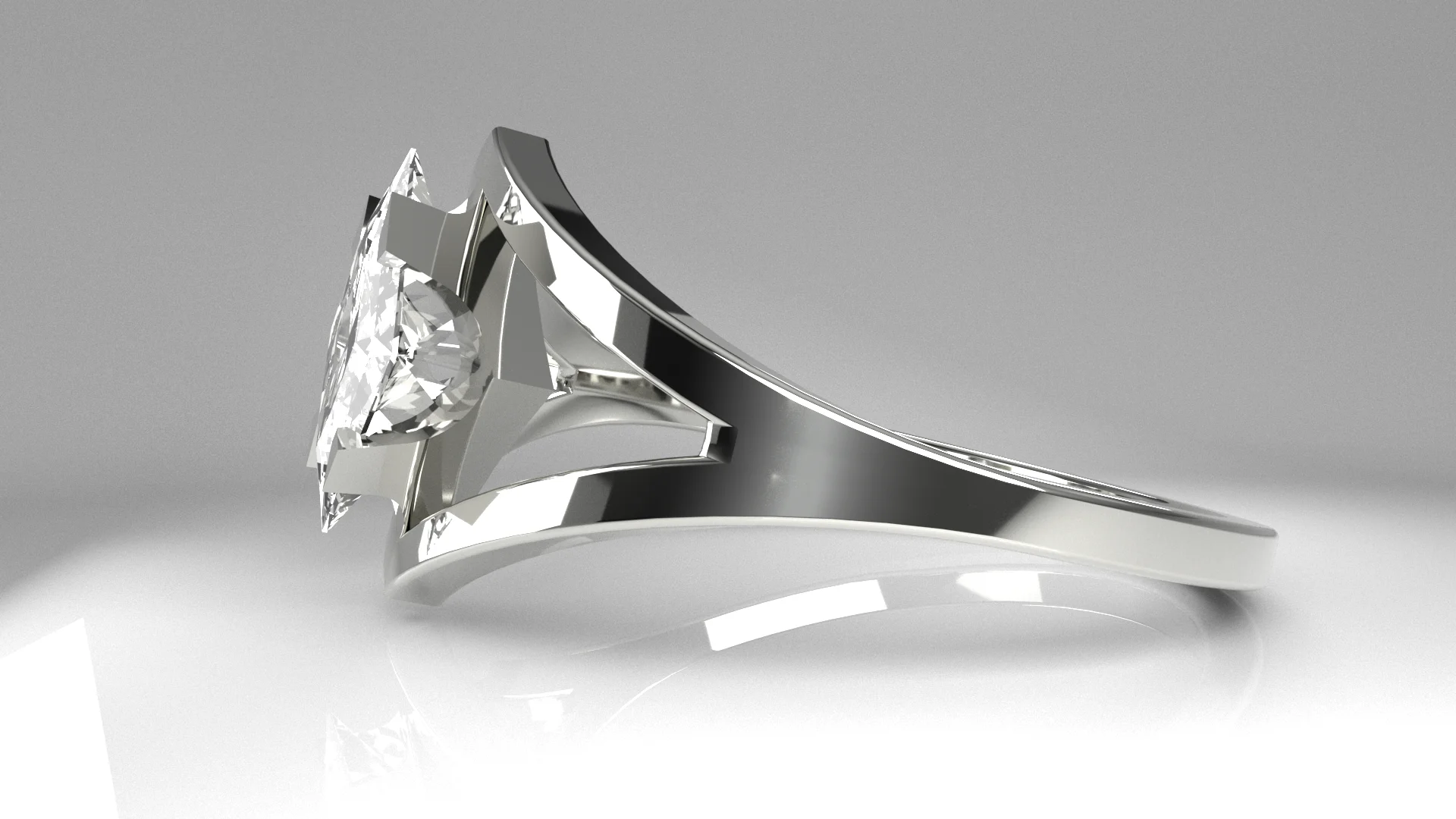 Modern Cage Princess Cut Ring — view 7