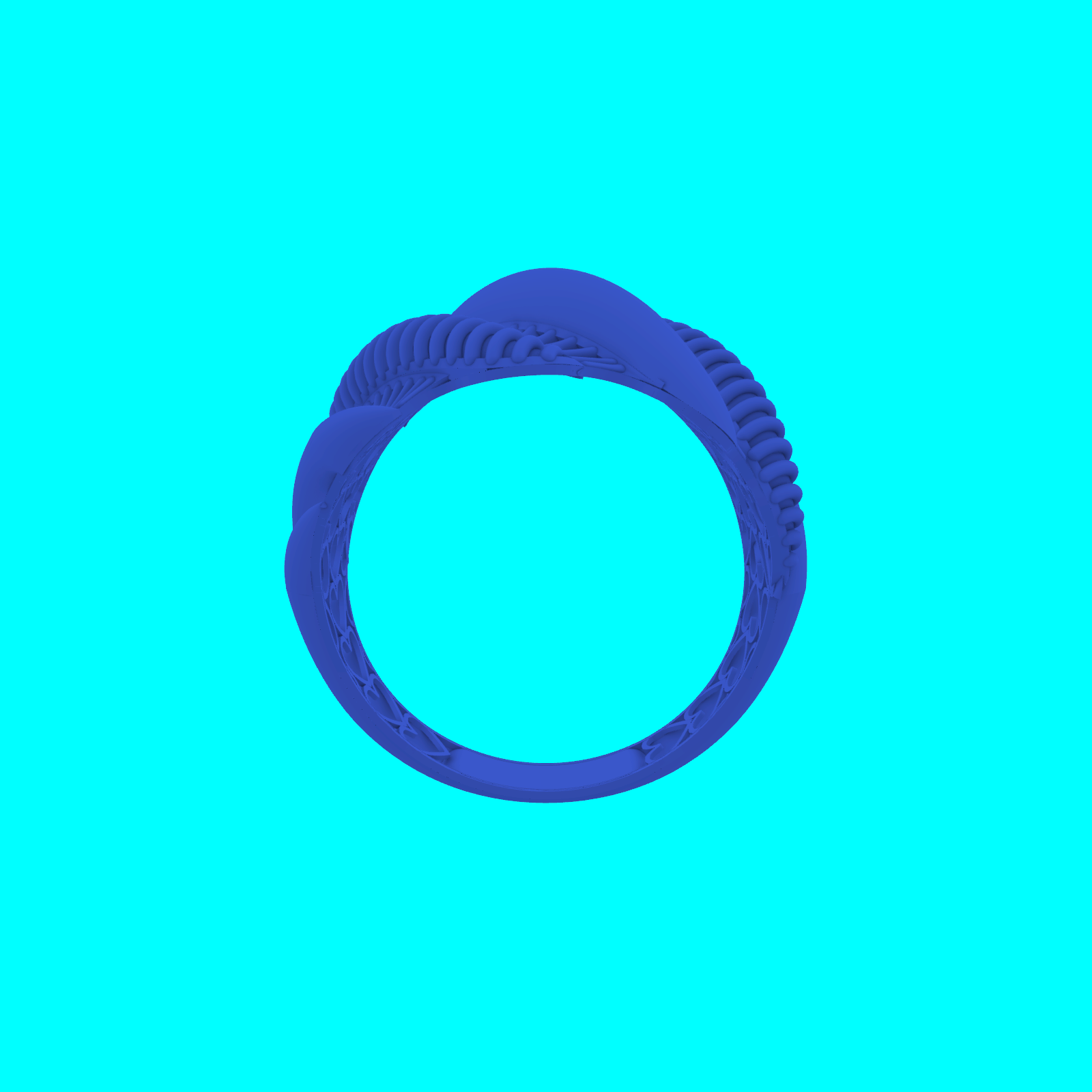 Ribbed Dome Ring with Openwork Heart Shank — view 3
