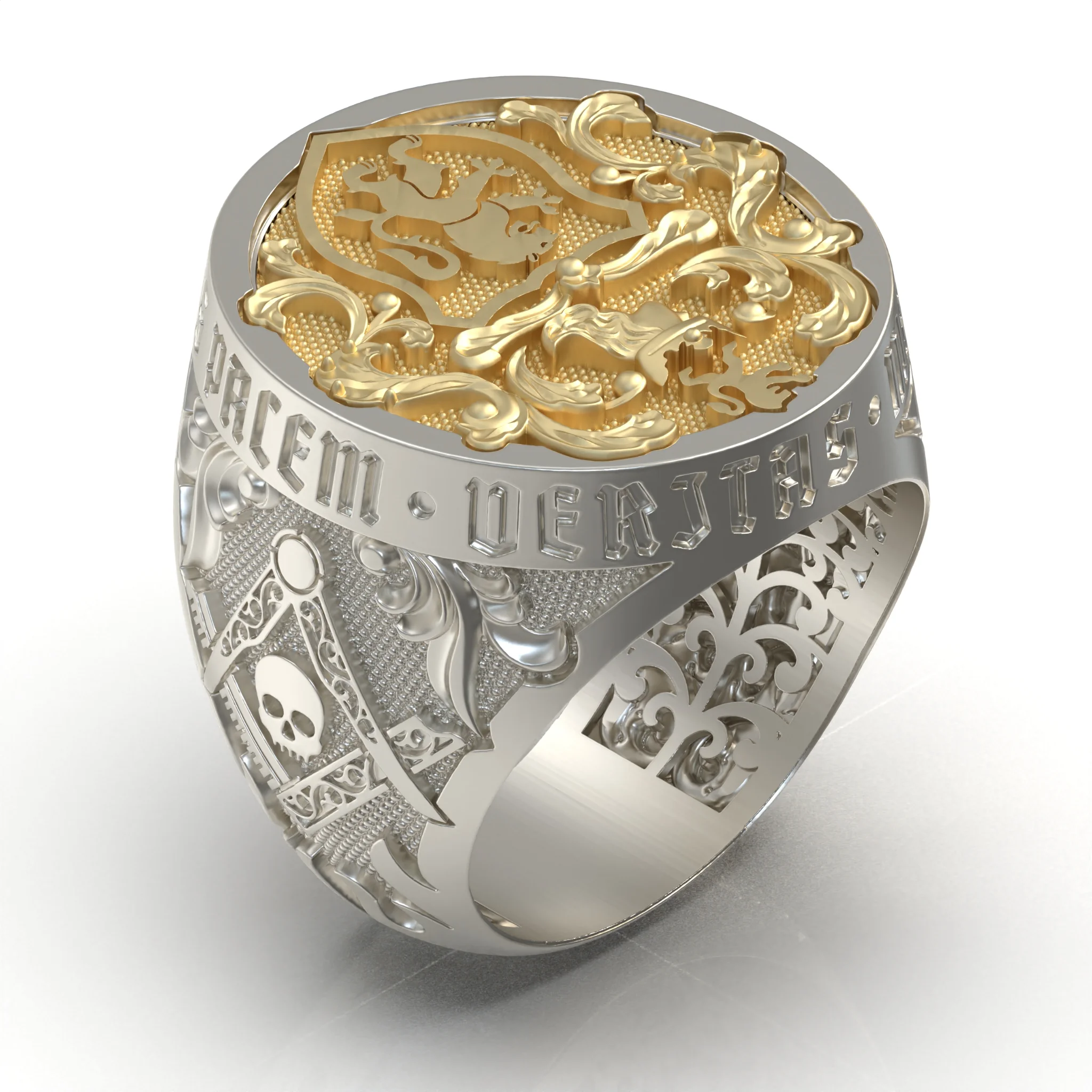 Masonic Mens Engraved Ring — view 2