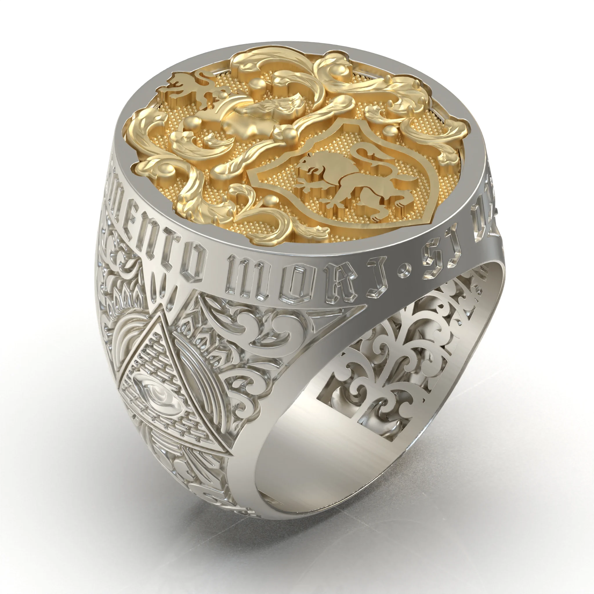 Masonic Mens Engraved Ring 3D Print Model