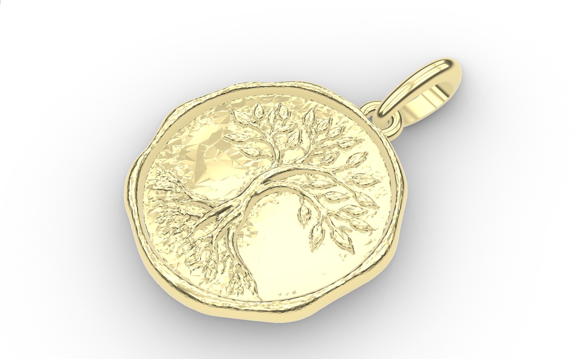 Elegant Tree of Life Gold Medal Pendant
