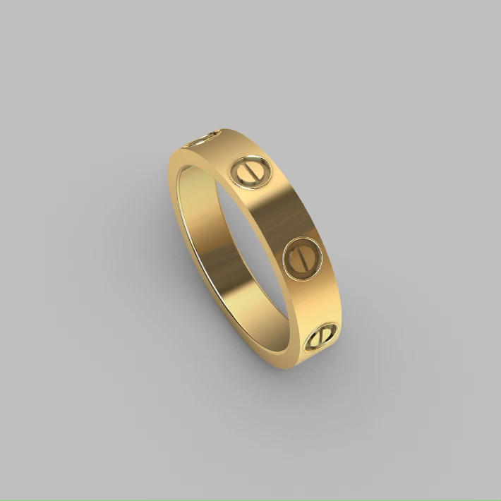 Flat Band Ring with Incised Screw-Head Motif — view 5