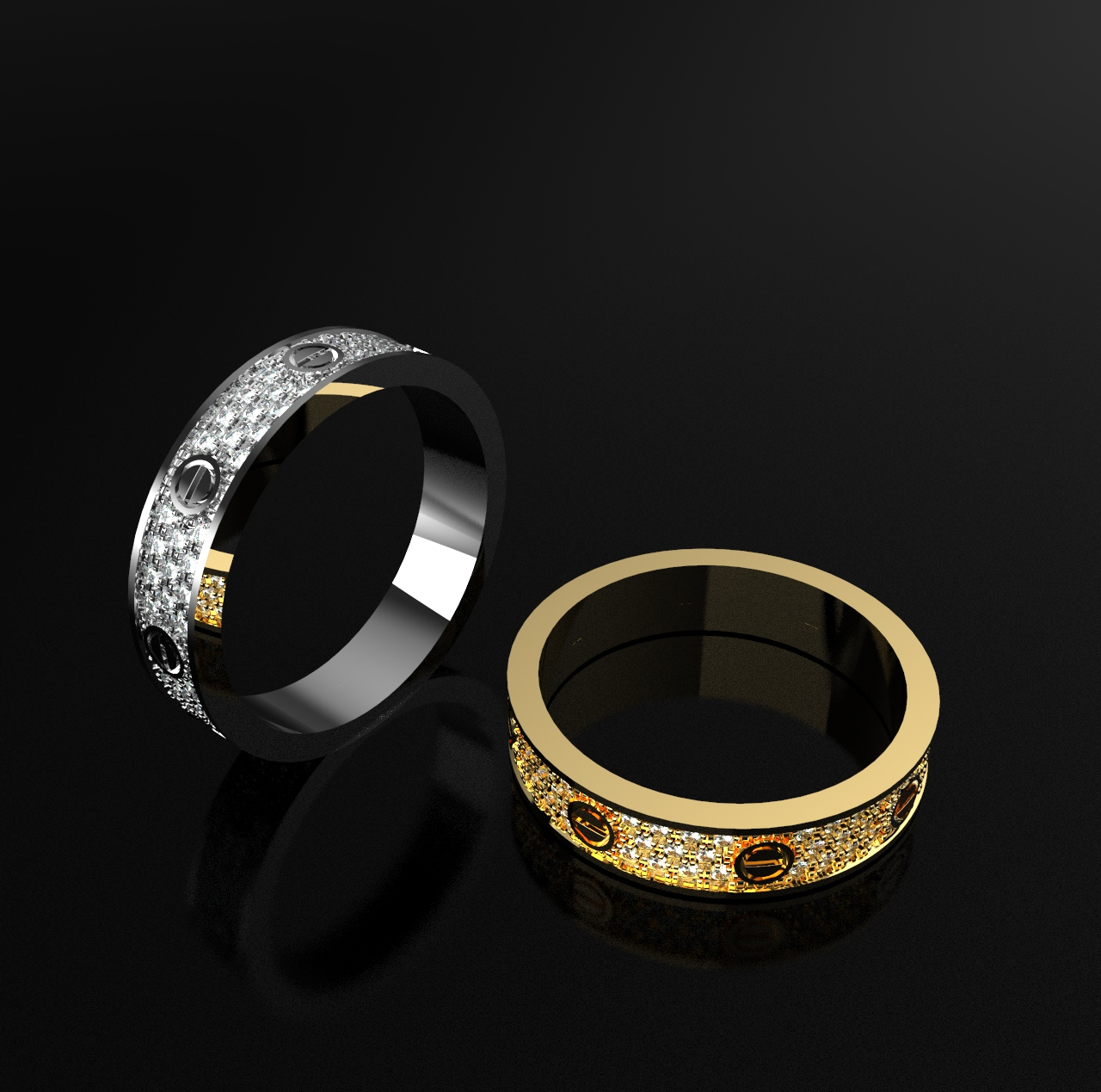 RING LOVERS WITH DIAMONDS 4.1 MM — view 8