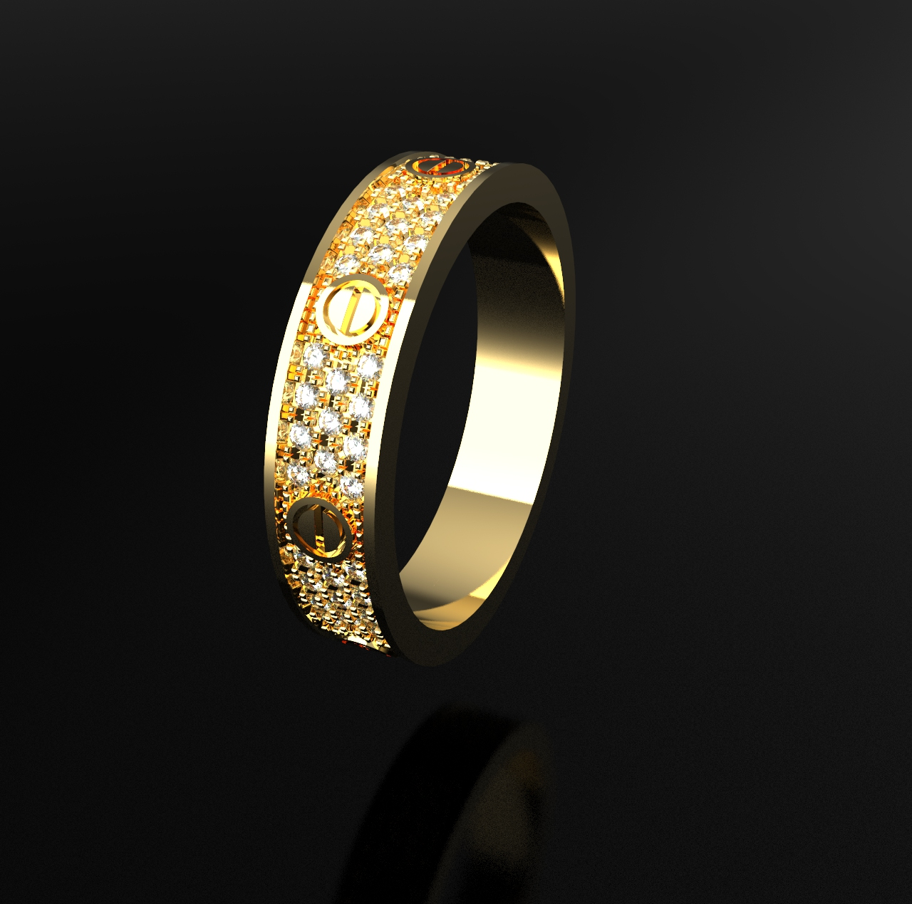 RING LOVERS WITH DIAMONDS 4.1 MM — view 5
