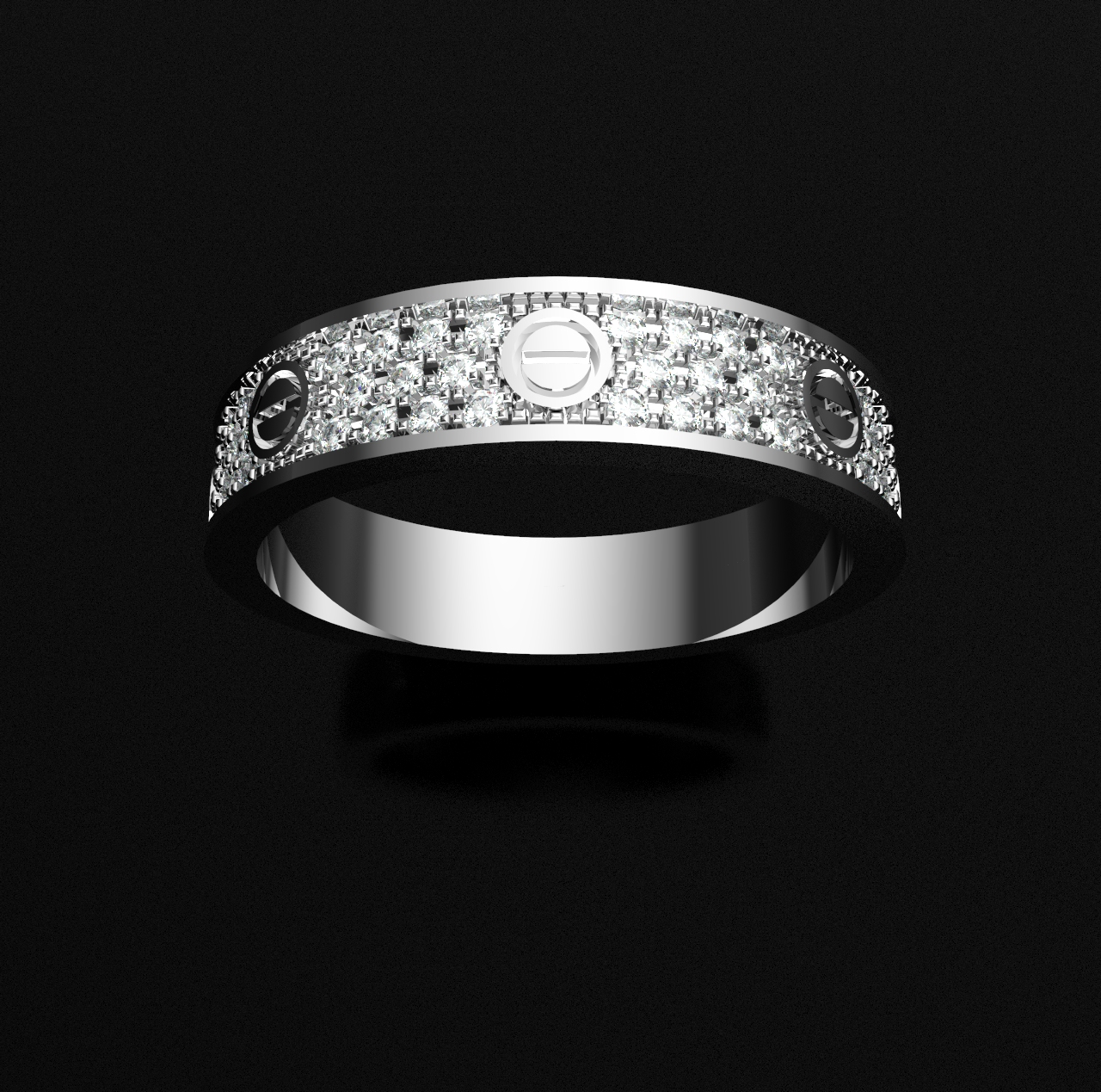RING LOVERS WITH DIAMONDS 4.1 MM — view 3