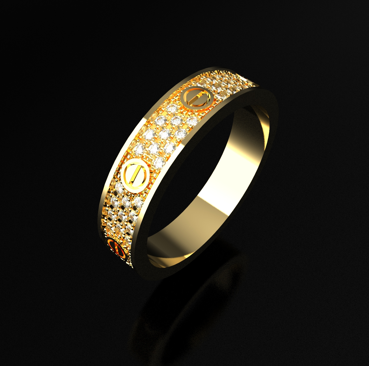 RING LOVERS WITH DIAMONDS 4.1 MM — view 2
