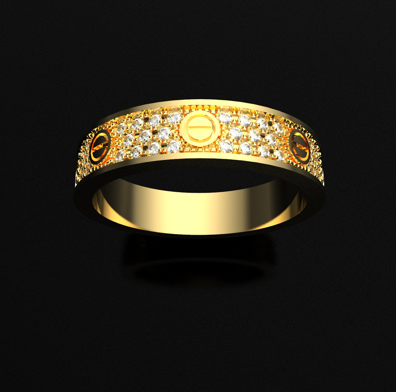 RING LOVERS WITH DIAMONDS 4.1 MM — view 4