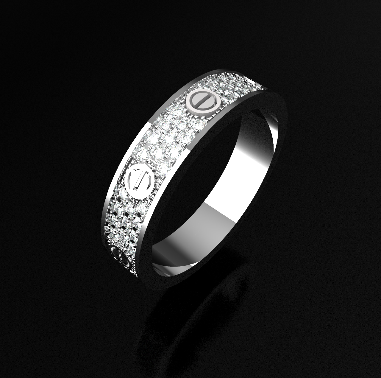 RING LOVERS WITH DIAMONDS 4.1 MM — view 1
