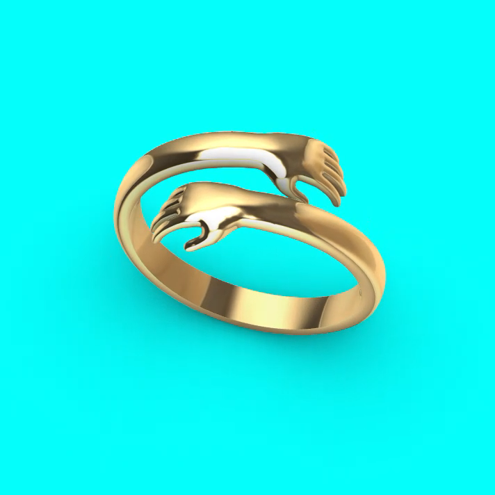 Hugging Hands Bypass Shank Ring — view 4
